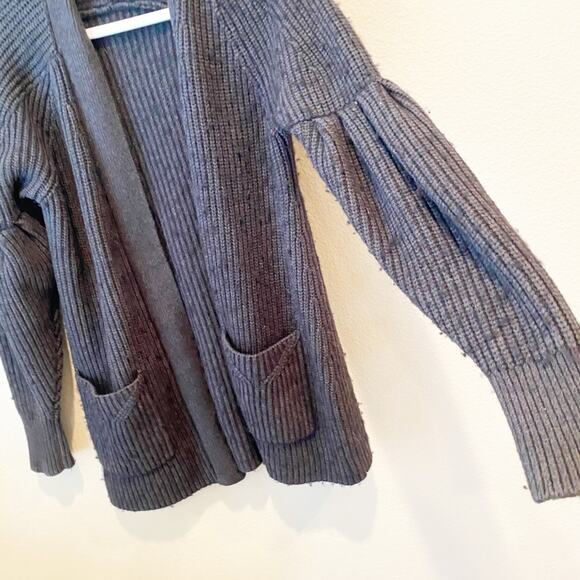 anthro knitted & knotted posie charcoal knitted cardigan sweater small - Picture 7 of 7